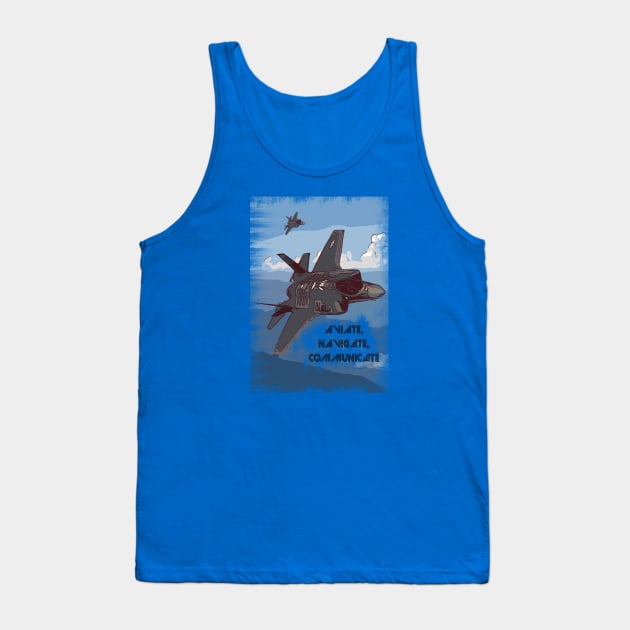 Aviation Jet pilot 'Aviate, navigate, Communicate' Tank Top by FasBytes